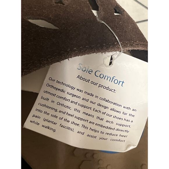 SOLE COMFORT SUEDE ORTHOPEDIC SANDLES FLIP FLOP ESPRESSO BROWN WOMENS SZ 9 - Picture 6 of 6